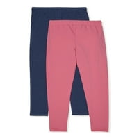 Rózsaszín bársony lányok szilárd nadrág, 2-csomag, méret 4-16