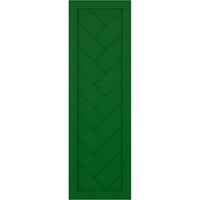 Ekena Millwork 18 W 59 H True Fit PVC Egyetlen Panel Herringbone Modern Style rögzített redőnyök, Viridian Green