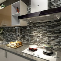 ART3D 12 X12 Self ragasztó fali csempe és bot Backsplash a konyhához, hosszú márvány kialakítás