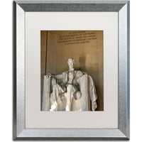 Védjegy Szépművészet Lincoln Memorial 2 vászon művészet, cateyes, fehér matt, ezüst keret