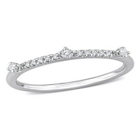 Carat T.W. Létrehozott gyémánt platinával bevont sterling ezüst háromköves évforduló gyűrű