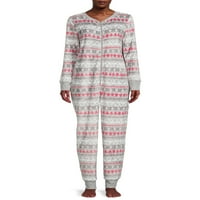 Derek Heart Fair Isle Isle Holiday illesztő család karácsonyi pizsamák női Sleepwear Union öltöny, S-3XL méretű