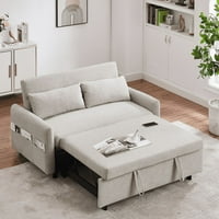 Euroco 55 Loveseat kihúzható ággyal, alvó kanapé állítható háttámlával, üléses kanapé párnákkal, tároló zsebek a nappali számára,