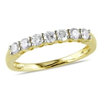 Miabella női karátos T.W. Diamond 10KT sárga arany félig állandó évforduló gyűrű