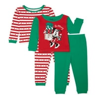 Minnie egér karácsonyi ünnepi kisgyermek fiúk hosszú ujjú, megfelelő fitnesz pamut pizsamák, szett