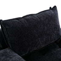 Aukfa akcentus szék- nappali túlméretes egy kanapé karosszék- poli szövet- fekete