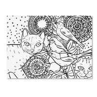 Védjegy Szépművészet 'Mandala Cats: Line Art' Canvas Art készítette: Oxana Ziaka