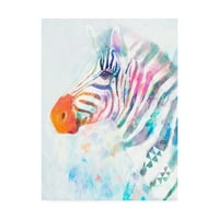 Védjegy Képzőművészet 'Fluoreszkáló Zebra I' vászon művészete: Victoria Borges