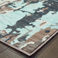 Eloisa kortárs absztrakt terület szőnyeg, szürke kék, 10 '13'