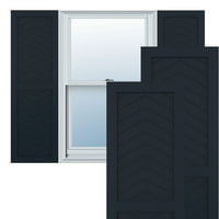 Ekena Millwork 18 W 58 H True Fit PVC Két panel Chevron modern stílusú rögzített redőnyök, csillagtalan éjszakai kék