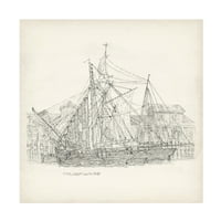 Richard Foust 'Antik Ship Sketch X' Canvas Art