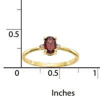 Primal Gold Karat sárga arany gyémánt és gránát születési gyűrű