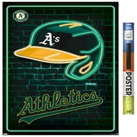 Oakland Athletics - Neon sisak fali poszter, 22.375 34