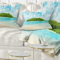 Designart Tropical Island Panorama - Photography Dring Pillow - 12x20