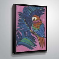Artwall forró trópusi papagáj, galéria csomagolt úszóvázas vászon, Holly Wojahn