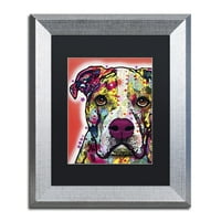 Védjegy Képzőművészet American Bulldog vászon művészete, Dean Russo, fekete matt, ezüst keret