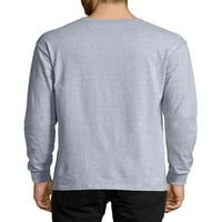 Hanes Essentials Férfi Pamut Hosszú ujjú póló, könnyű acél 3XL
