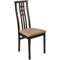 Flash bútor PK. Phillips Espresso befejezés fa étkező szék hármas ablak ablaktáblával és barna szövet ülés