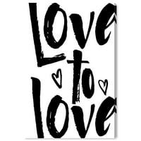 Wynwood Studio tipográfia és idézetek fali művészet vászon nyomtatás 'szerető vagyok' szerelmi idézetek és mondások - fekete,