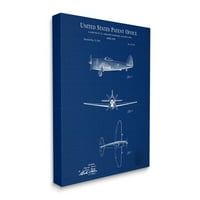A Stupell Industries részletes amerikai repülőgép -terv grafikus galéria csomagolt vászon nyomtatott fali művészet, Karl Hronek