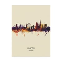 Védjegy Szépművészet 'London Anglia Skyline Portré III' vászon művészete, Michael Tompsett