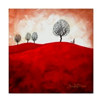 Védjegy Képzőművészet 'Walking the Dog a Red Hills' Canvas Art készítette: Cherie Roe Dirksen