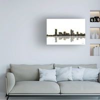 Marlene Watson 'Milwaukee Wisconsin Skyline BW 1' Canvas Art