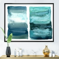 Absztrakt Kék óceán vízi benyomás II keretes festmény vászon művészeti nyomtatás