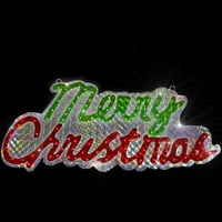 Megvilágított holografikus boldog karácsonyi jel kültéri dekoráció