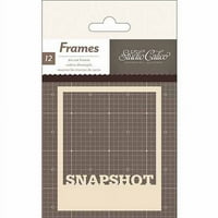 Klasszikus Calico Die-Cut Polaroid Keretek 2.5 X3 12 Pkg-Vellum & Kraft Kartonpapír