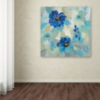 Védjegy Képzőművészet 'Blue Flowers Whisper II' vászon művészet, Silvia Vassileva