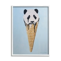 A Stupell Industries imádnivaló panda medve fagylalt gofri kúp 30, design by coco de párizs