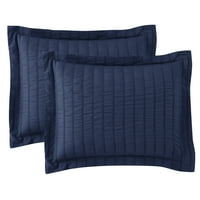 Sweet Home Collection Seersucker Coforter, Lap, Bedskirt Set King Navy