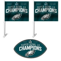 Philadelphia Eagles Super Bowl Lii Champion Car Kit 2, két autó zászló és egy 12 mágnes