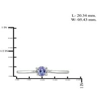 JewelersClub Tanzanite Ring Birthstone ékszerek - 0. Karát tanzanit 0. Sterling ezüst gyűrűs ékszerek fehér gyémánt akcentussal